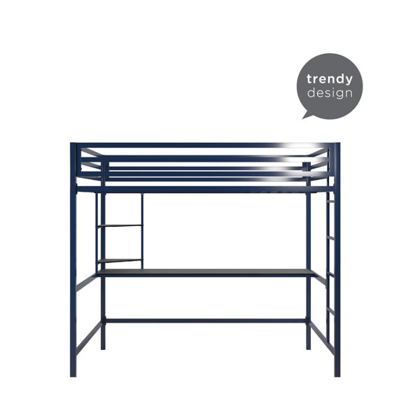 Novogratz Maxwell Metal Loft Bed with BuiltinDesk by Novogratz & Reviews Wayfair